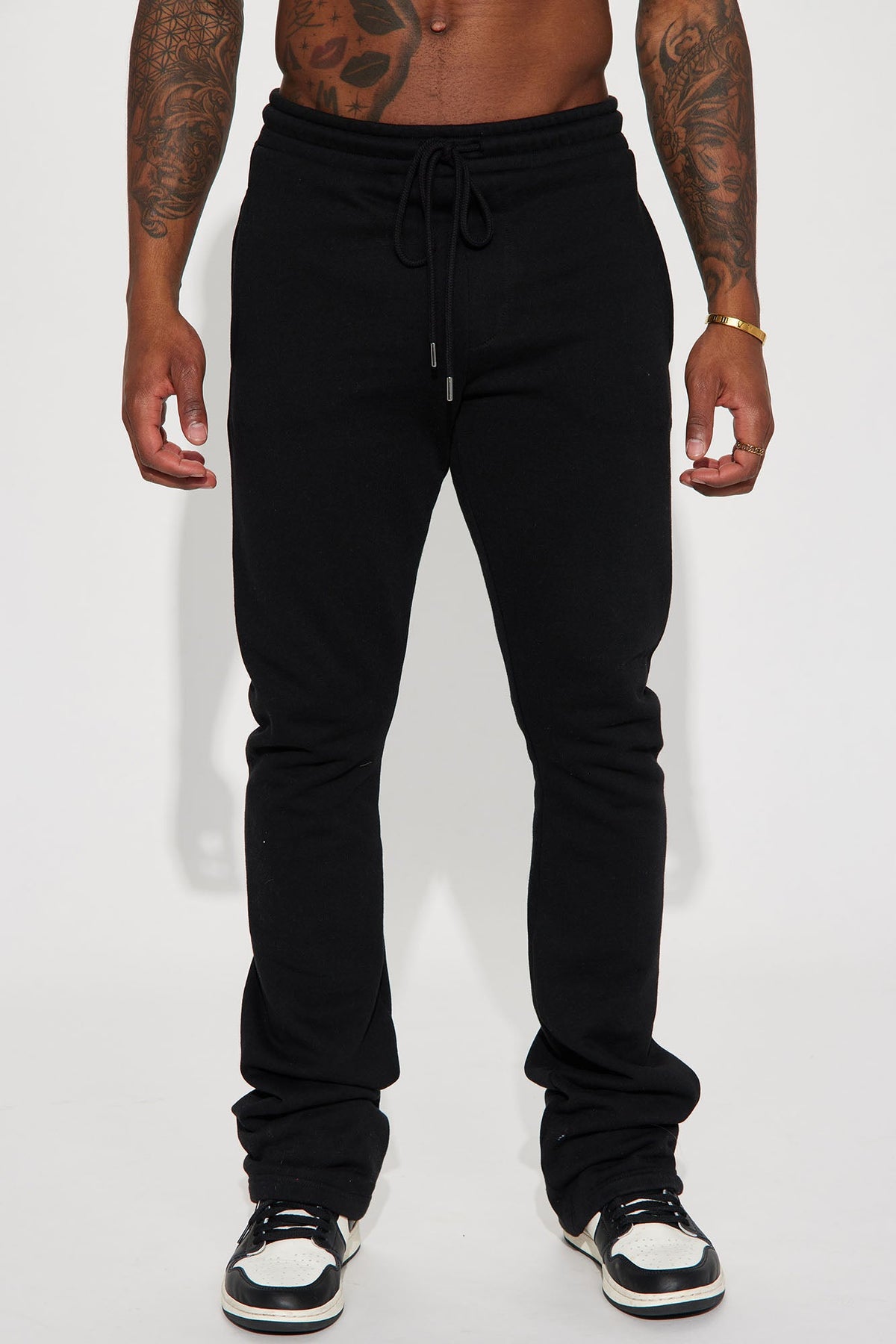 Tyson Skinny Stacked Flare Sweatpant - Black image 1