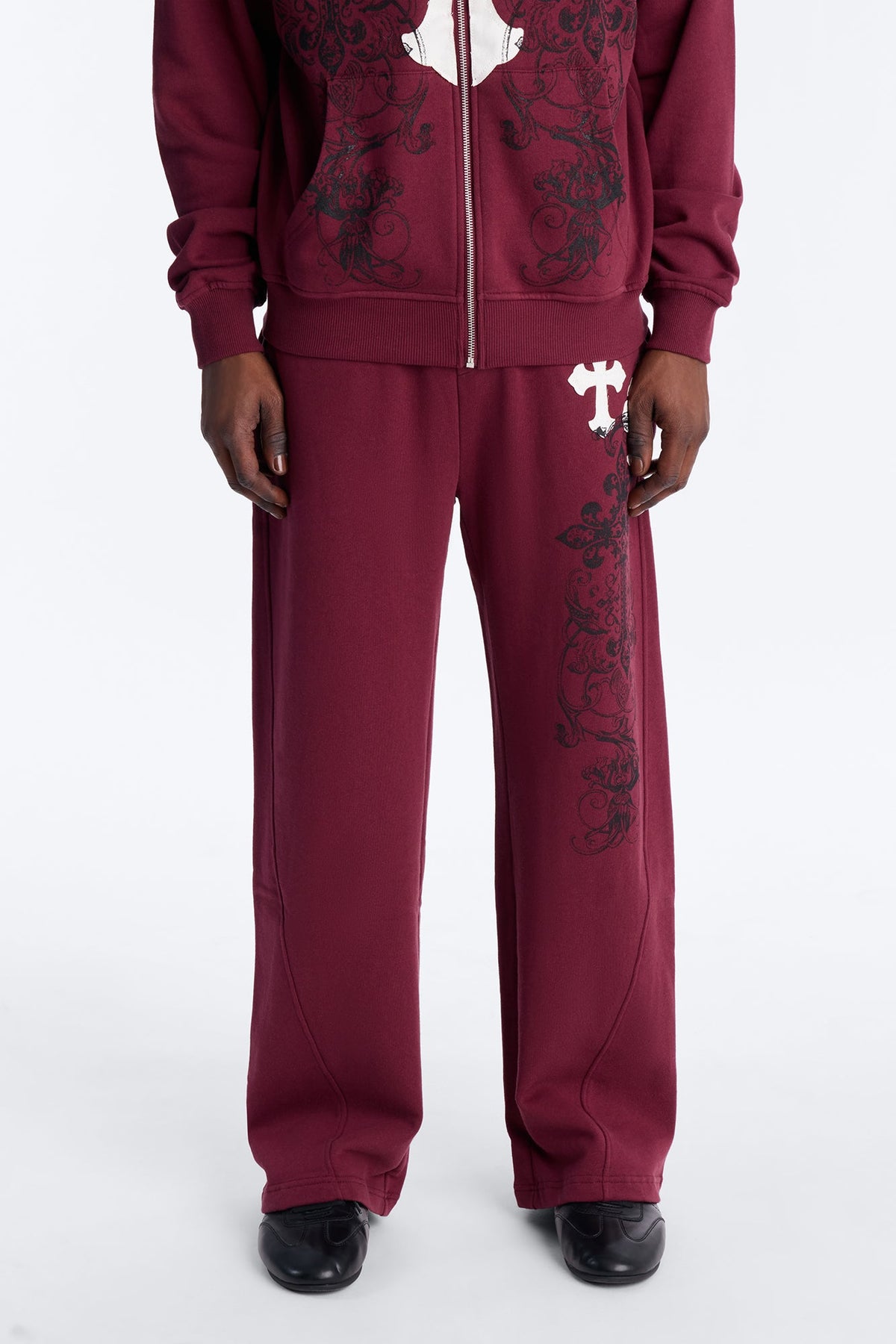 Cross Patch Sweatpants - Burgundy image 1