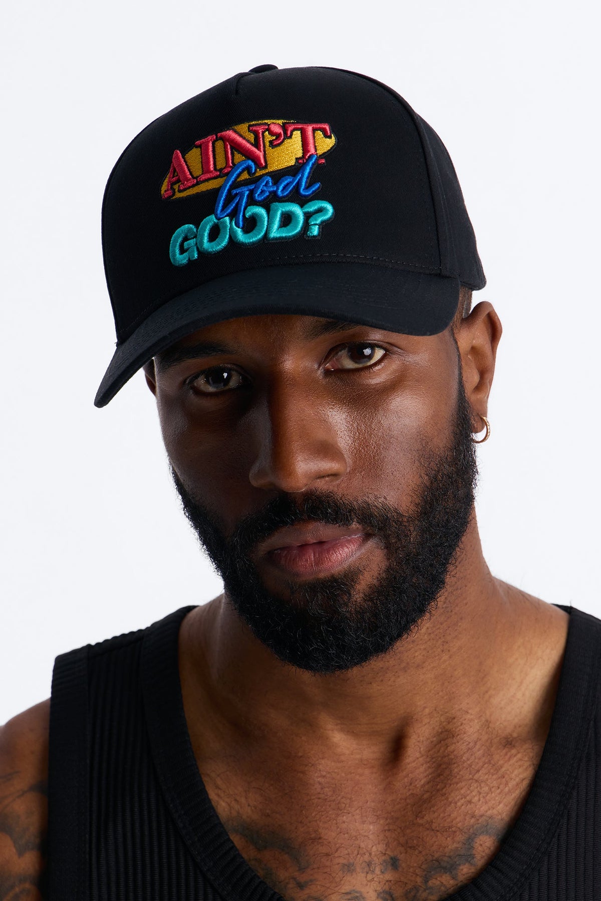 Ain't God Good Unstructured Snapback Hat - Black image 1