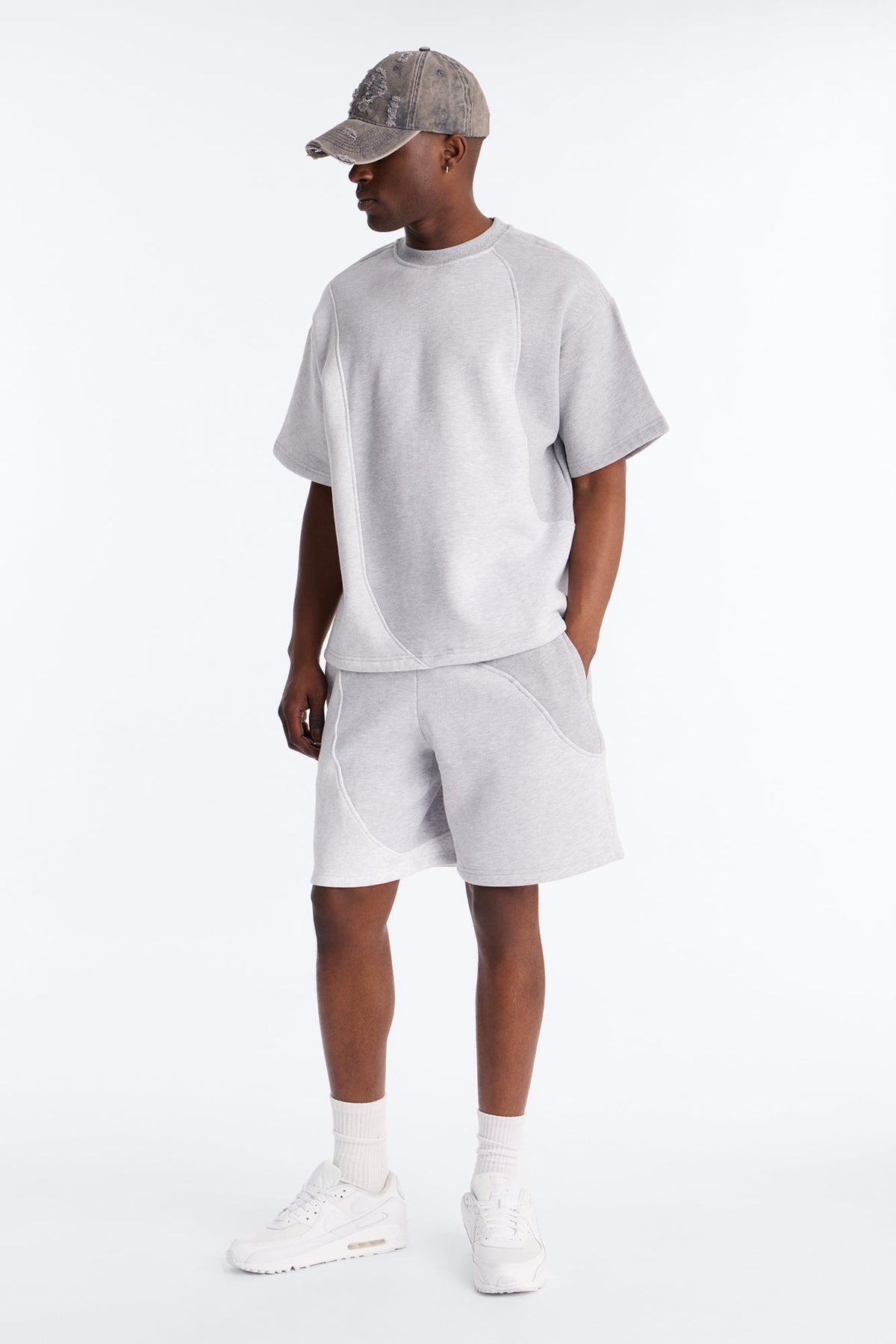 Neapolitan Paneled Relaxed Sweatshort - Grey/combo image 2