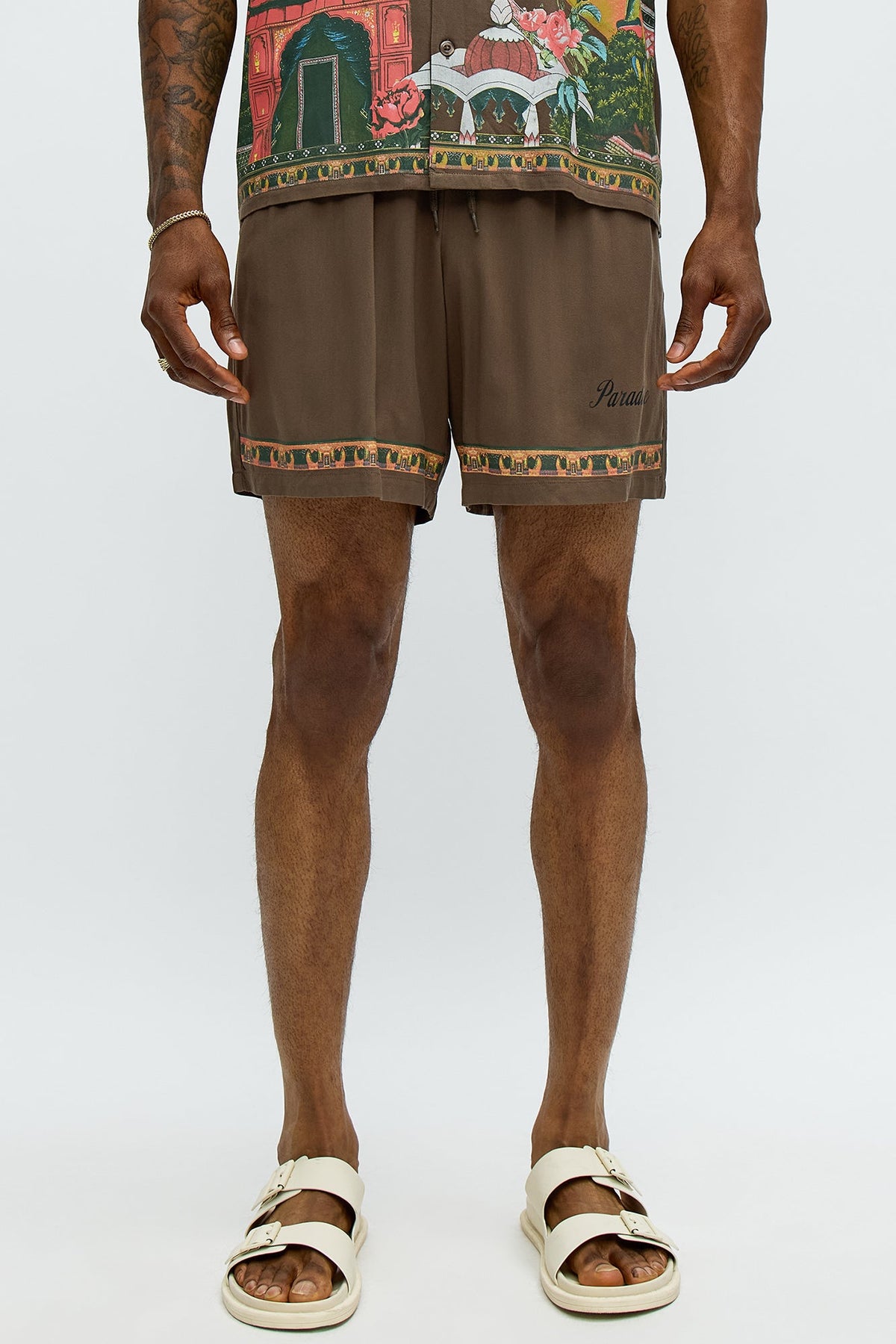 Paradise Set Relaxed Drawstring Short - Brown image 1