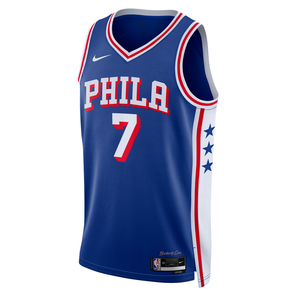 Philadelphia 76ers Nike Icon Edition Swingman Jersey - Royal - Jaylen Brown - Youth - Royal - image 3