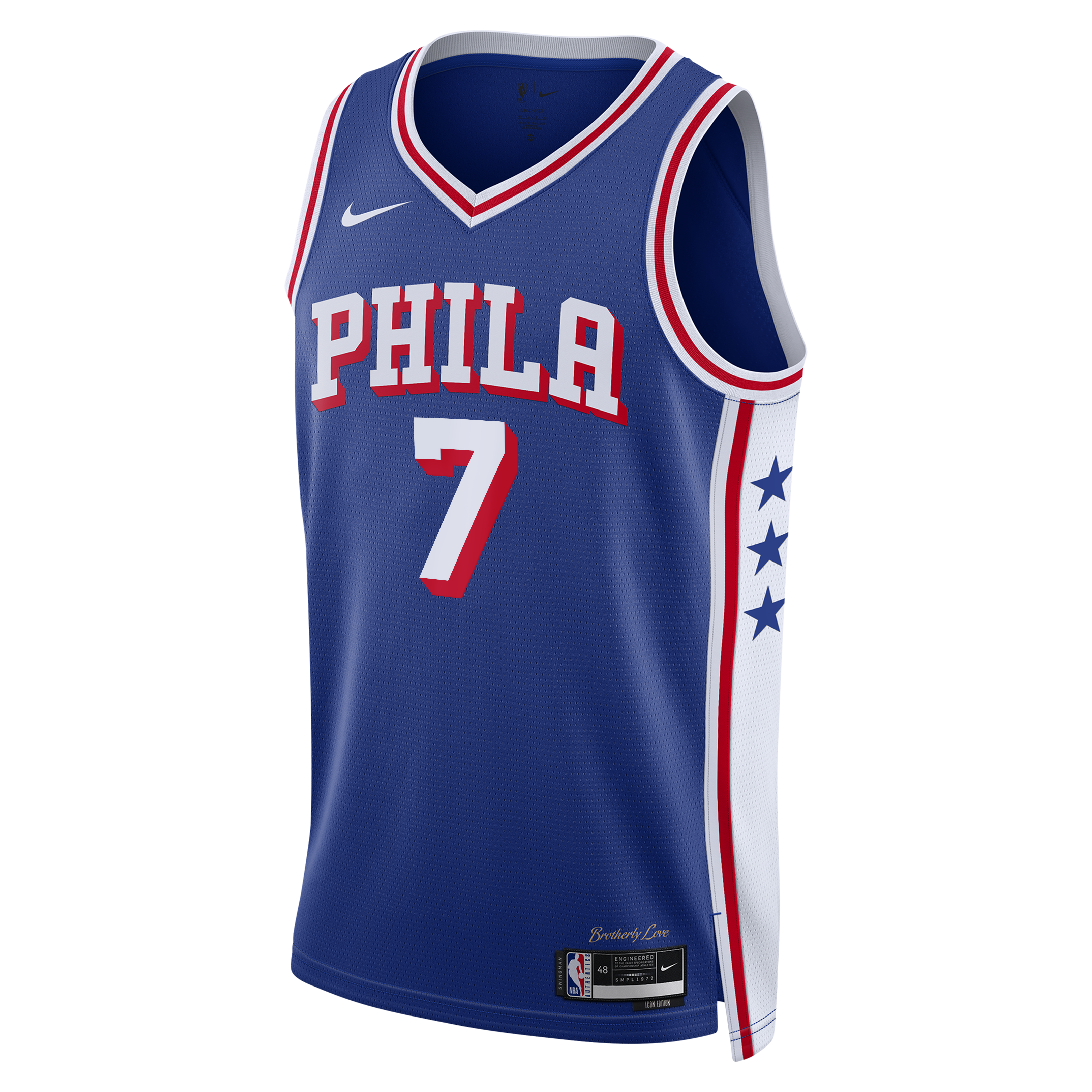 Philadelphia 76ers Nike Icon Edition Swingman Jersey - Royal - Jaylen Brown - Youth - Royal - image 3