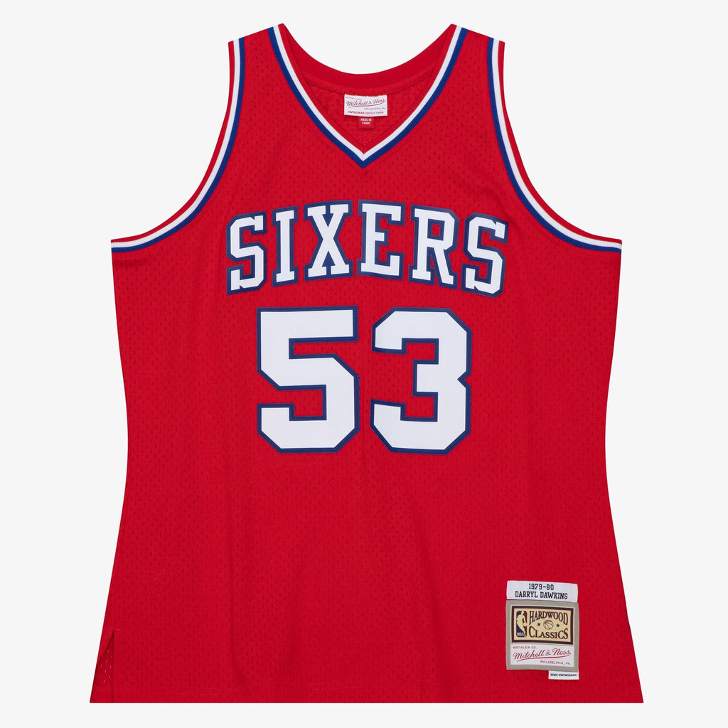 Philadelphia 76ers Mitchell & Ness Darryl Dawkins 1979 Dark Authentic Jersey - University Red - University Red - image 3