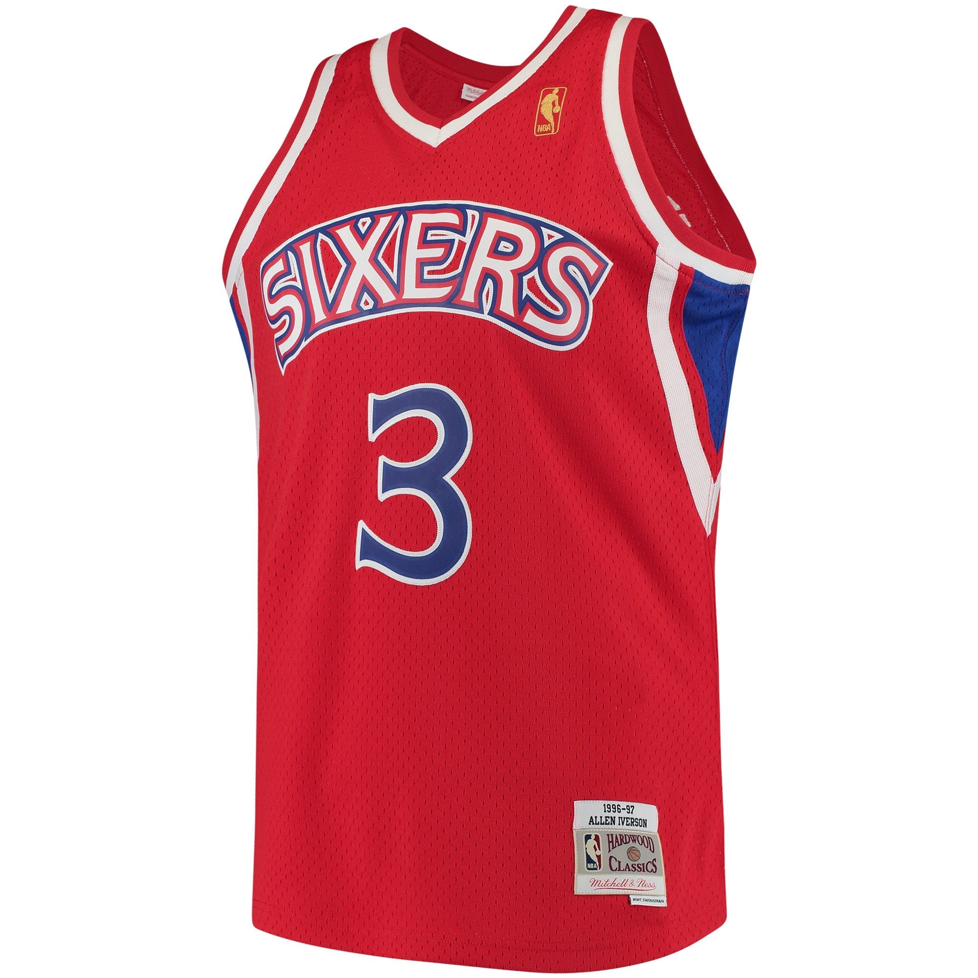 Men's Mitchell & Ness Allen Iverson Red Philadelphia 76ers 1996-97 Hardwood Classics Swingman Jersey - Red - image 3