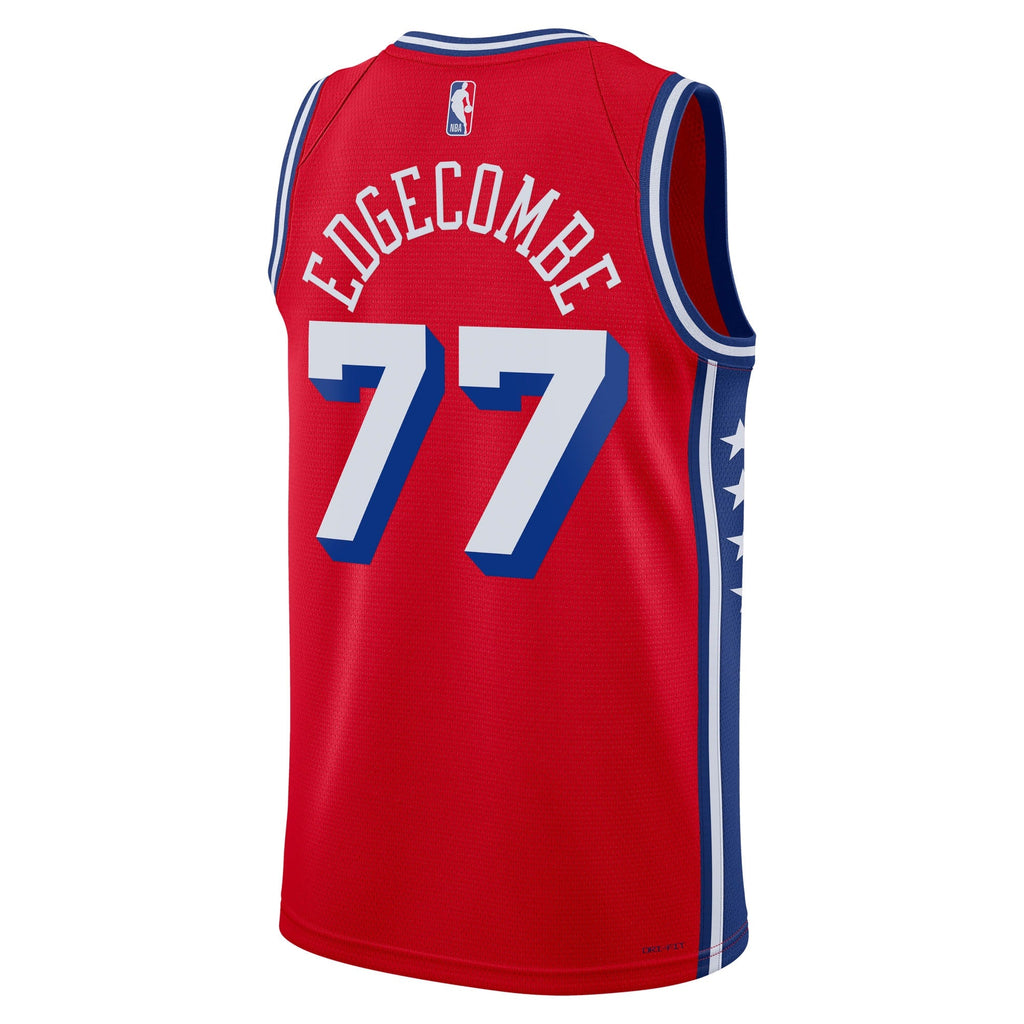 Philadelphia 76ers Jordan Brand Statement Edition Swingman Jersey - Red - VJ Edgecombe - Unisex - Red - image 4