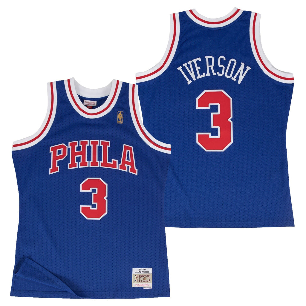 Philadelphia 76ers Allen Iverson 1997 Hardwood Classics Alternate Swingman Jersey by Mitchell & Ness - Blue - Mens - Blue - image 1