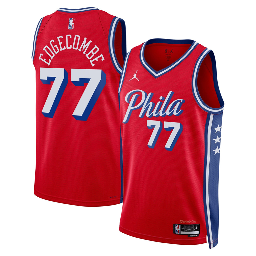 Philadelphia 76ers Jordan Brand Statement Edition Swingman Jersey - Red - VJ Edgecombe - Unisex - Red - image 1