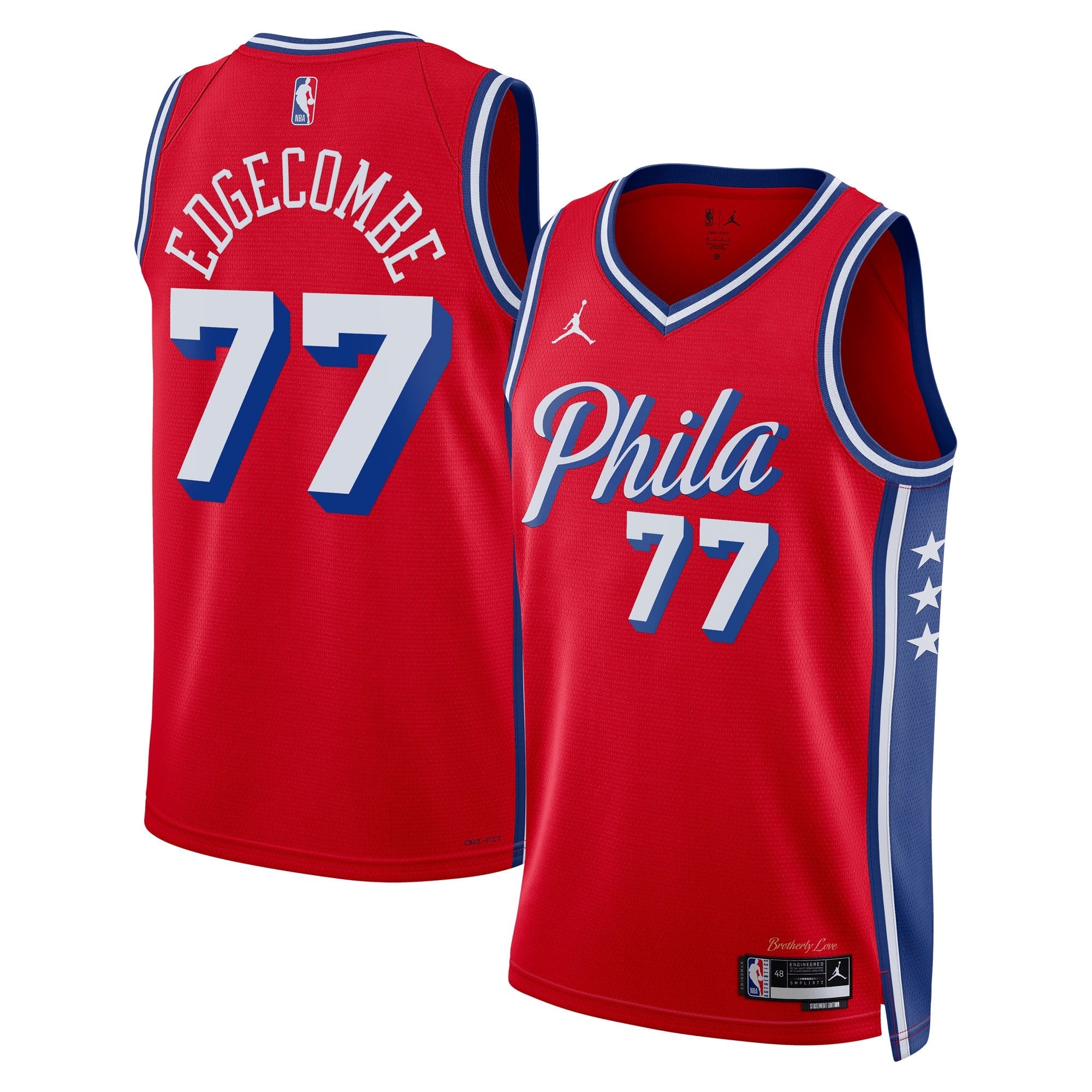 Philadelphia 76ers Jordan Brand Statement Edition Swingman Jersey - Red - VJ Edgecombe - Unisex - Red - image 1
