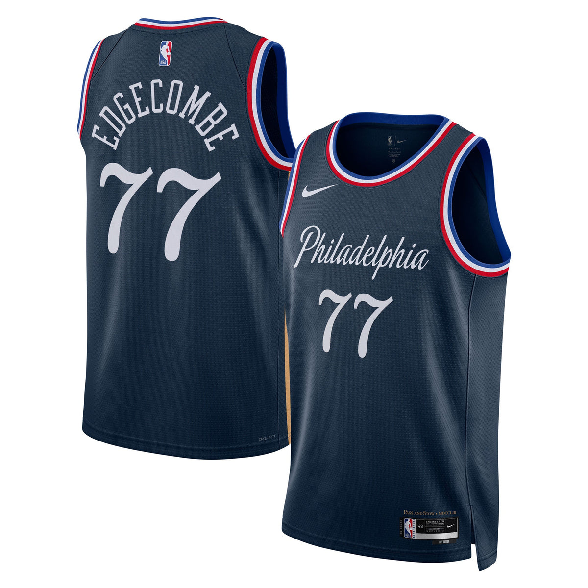 Philadelphia 76ers Nike 2025/26 City Edition Swingman Jersey - Navy - VJ Edgecombe - Unisex - Navy - image 1