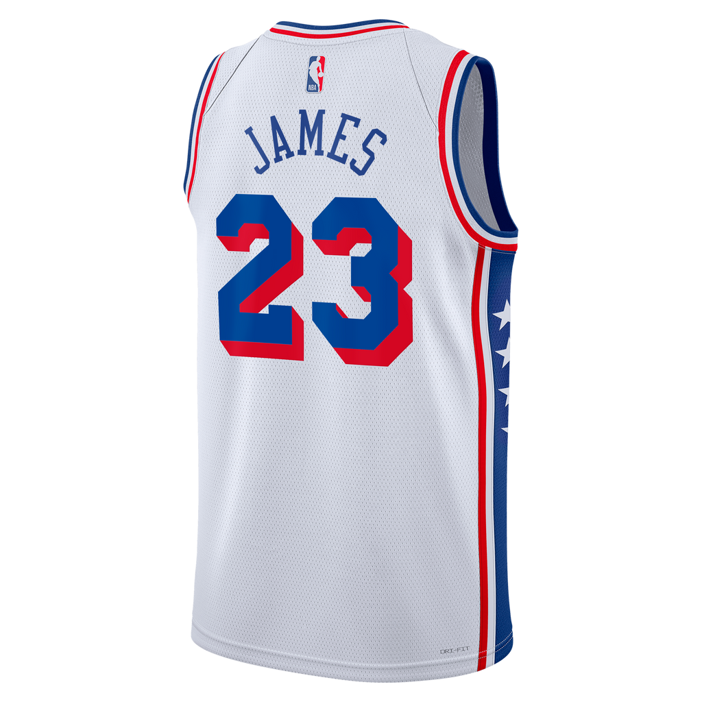 Philadelphia 76ers Nike Association Edition Swingman Jersey - White - Lebron James - Unisex - White - image 4