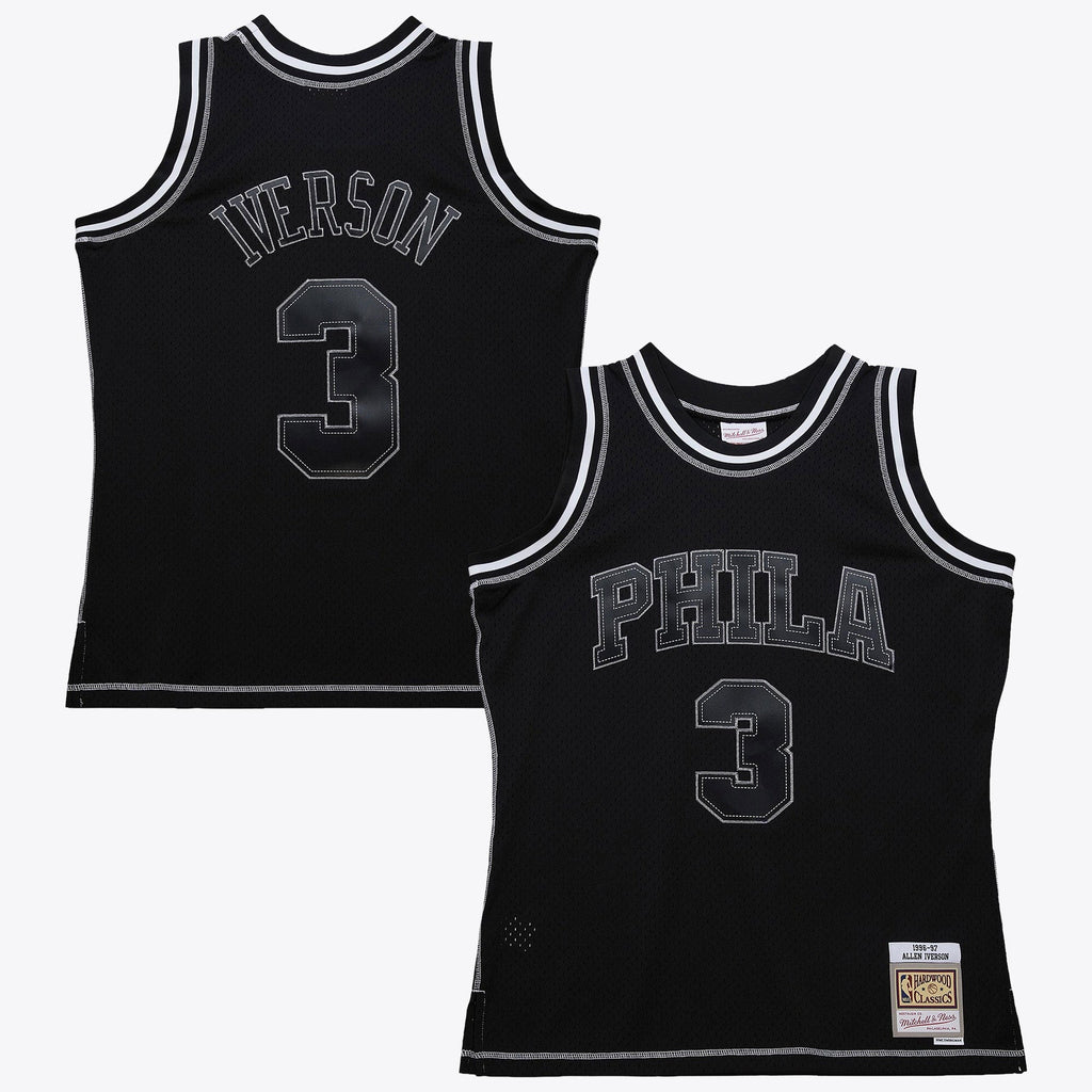 Philadelphia 76ers Mitchell & Ness Allen Iverson 1996 Contrast 2K Swingman Jersey - Black - Black - image 1