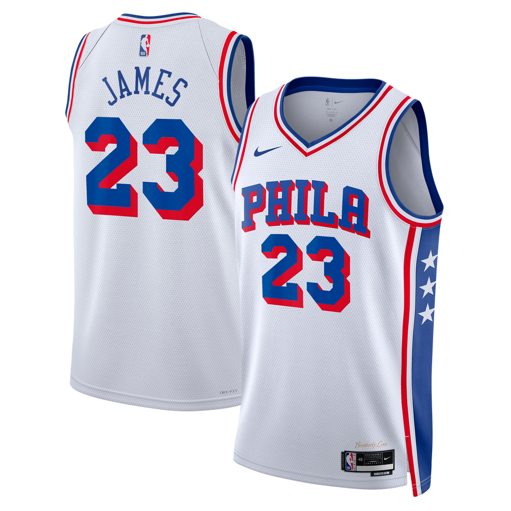 Philadelphia 76ers Nike Association Edition Swingman Jersey - White - Lebron James - Unisex - White - image 1