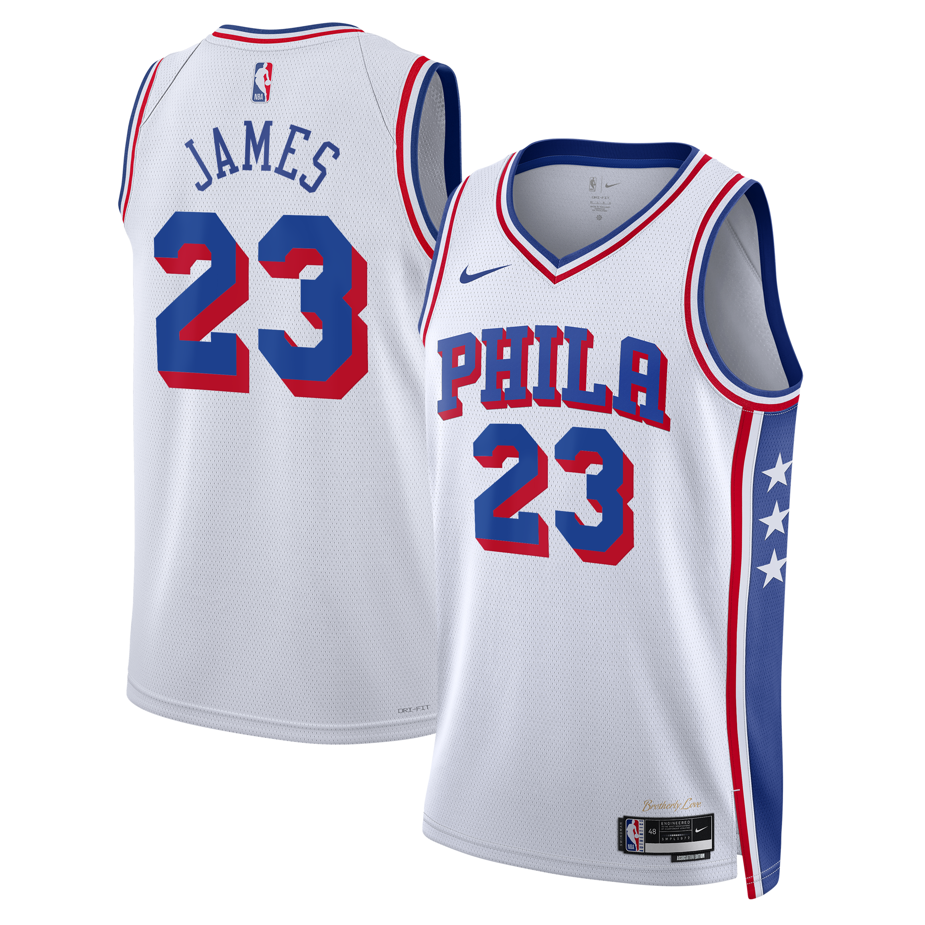 Philadelphia 76ers Nike Association Edition Swingman Jersey - White - Lebron James - Unisex - White - image 1