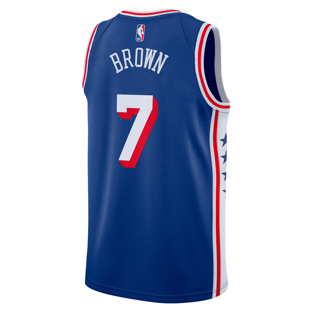 Philadelphia 76ers Nike Icon Edition Swingman Jersey - Royal - Jaylen Brown - Youth - Royal - image 4