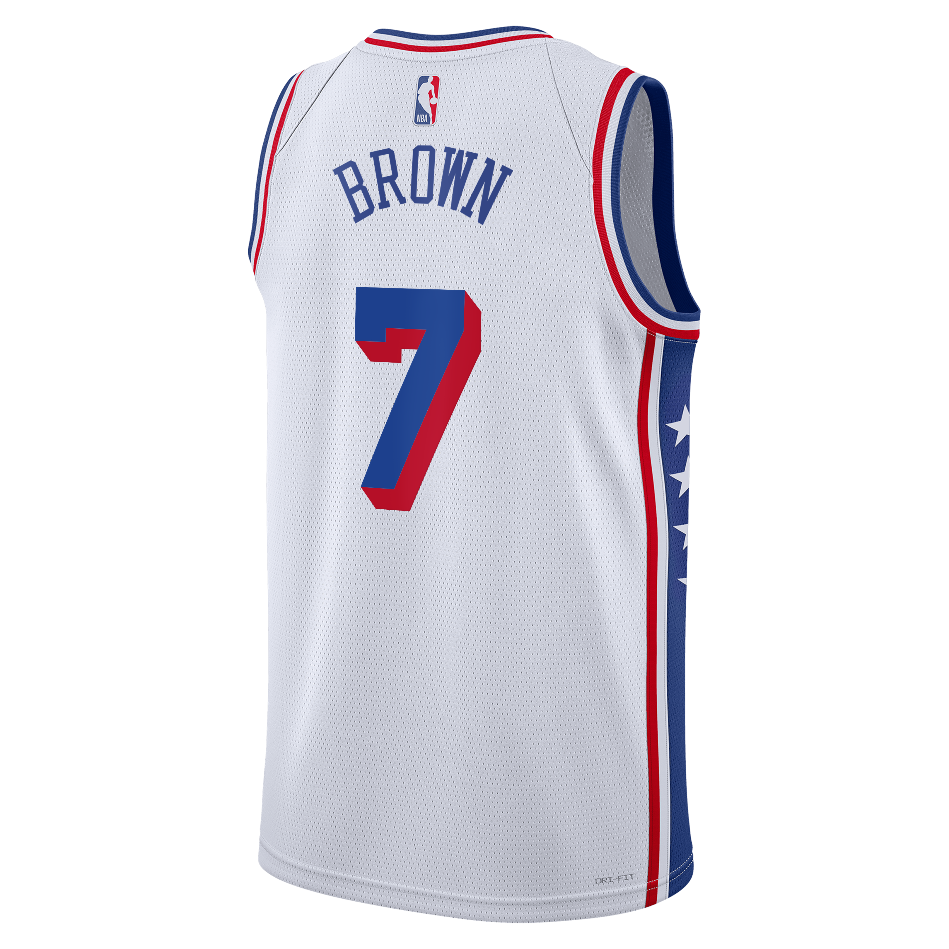 Philadelphia 76ers Nike Association Edition Swingman Jersey - White - Jaylen Brown - Unisex - White - image 4