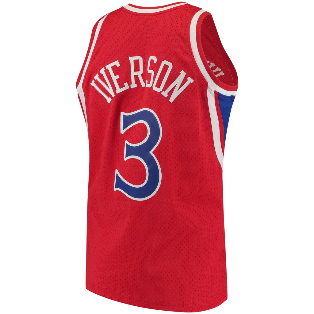 Men's Mitchell & Ness Allen Iverson Red Philadelphia 76ers 1996-97 Hardwood Classics Swingman Jersey - Red - image 4