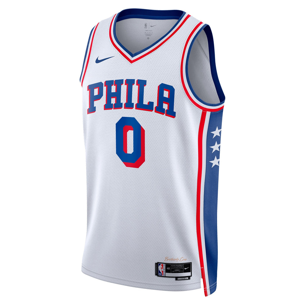 Philadelphia 76ers Nike Association Edition Swingman Jersey - White - Tyrese Maxey - Unisex - White - image 3