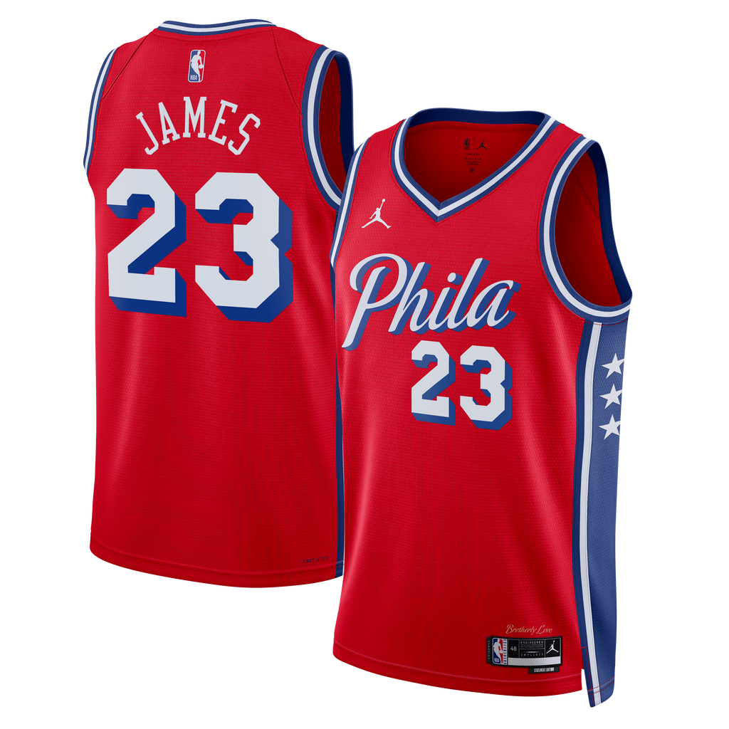 Philadelphia 76ers Jordan Brand Statement Edition Swingman Jersey - Red - Lebron James - Unisex - Red - image 1