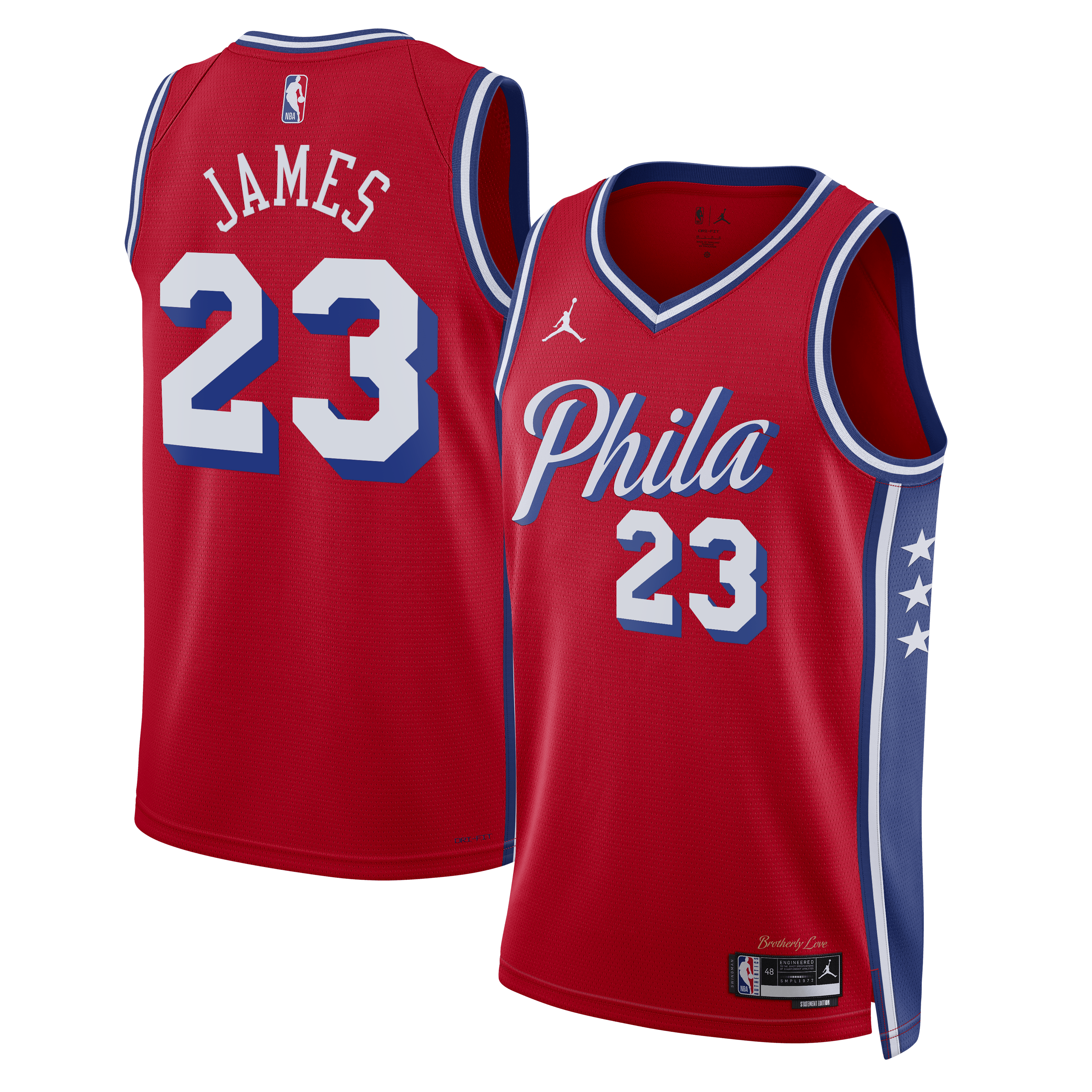 Philadelphia 76ers Jordan Brand Statement Edition Swingman Jersey - Red - Lebron James - Unisex - Red - image 1