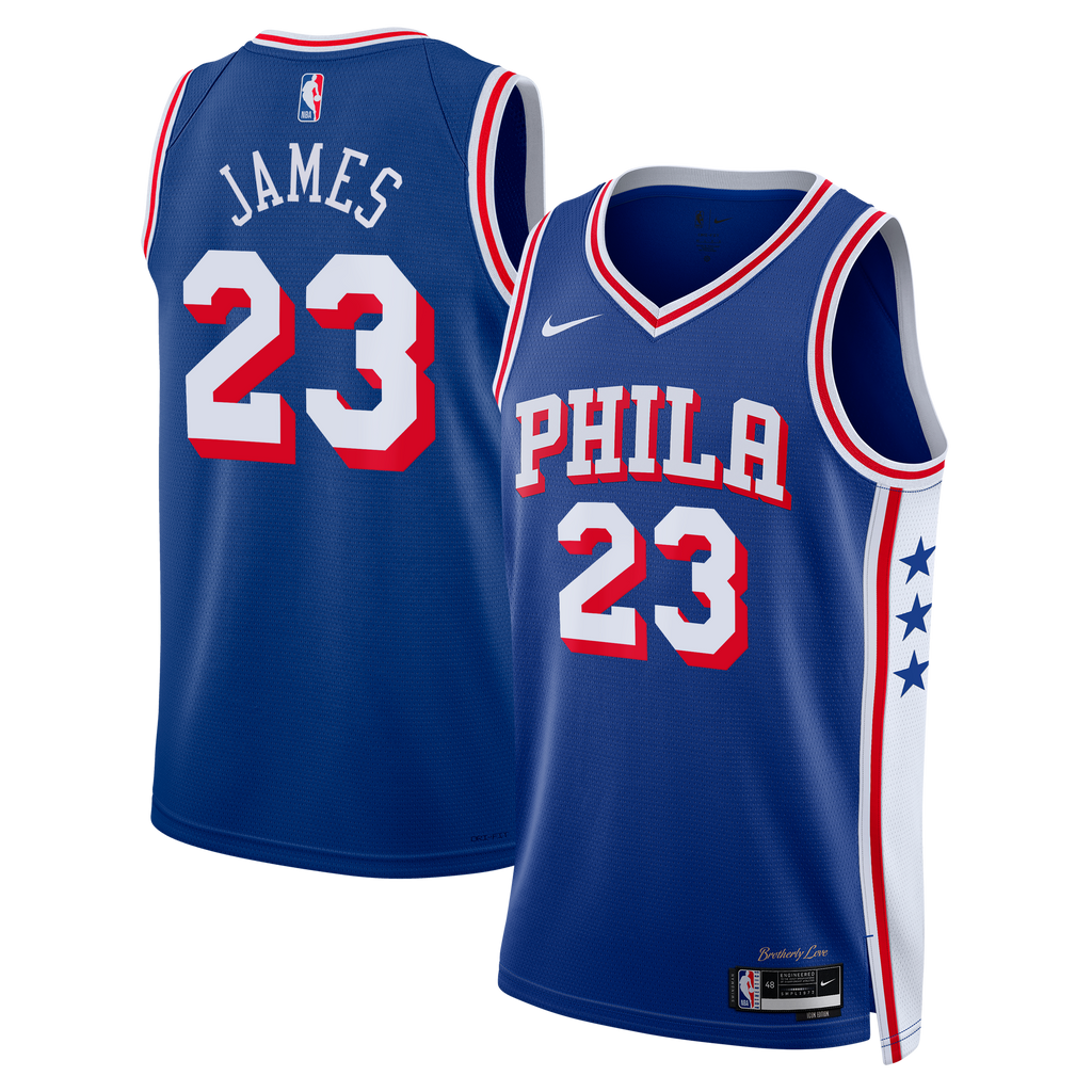 Philadelphia 76ers Nike Icon Edition Swingman Jersey - Royal - Lebron James - Unisex - Royal - image 2