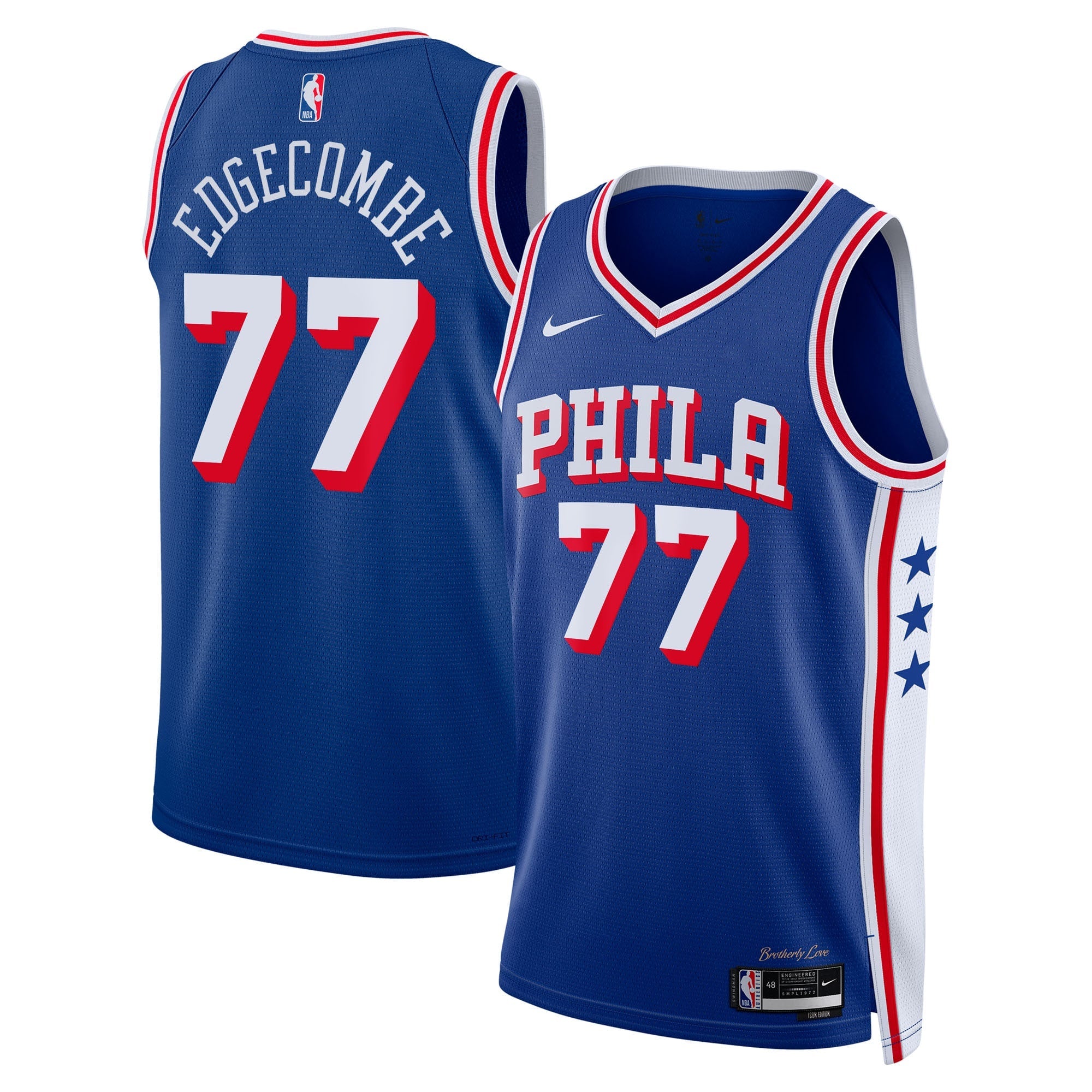 Philadelphia 76ers Nike Icon Edition Swingman Jersey - Royal - VJ Edgecombe - Unisex - Royal - image 1