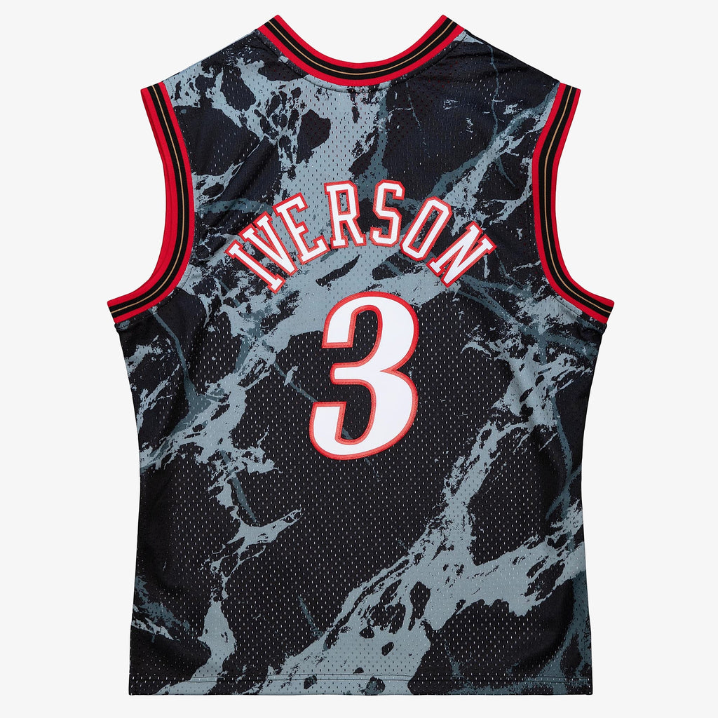 Philadelphia 76ers Mitchell & Ness Allen Iverson 2000 Team Marble Swingman Jersey - Black - Black - image 4