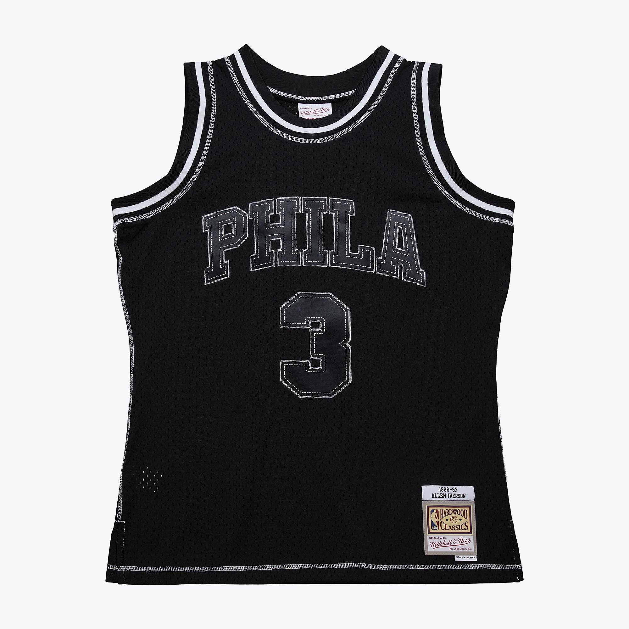 Philadelphia 76ers Mitchell & Ness Allen Iverson 1996 Contrast 2K Swingman Jersey - Black - Black - image 3