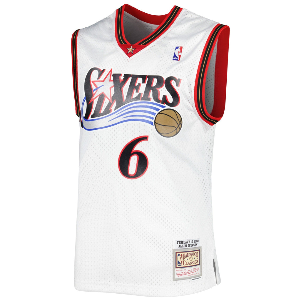 Men's Mitchell & Ness Allen Iverson White Philadelphia 76ers 2002/03 Hardwood Classics Swingman Jersey - White - image 3