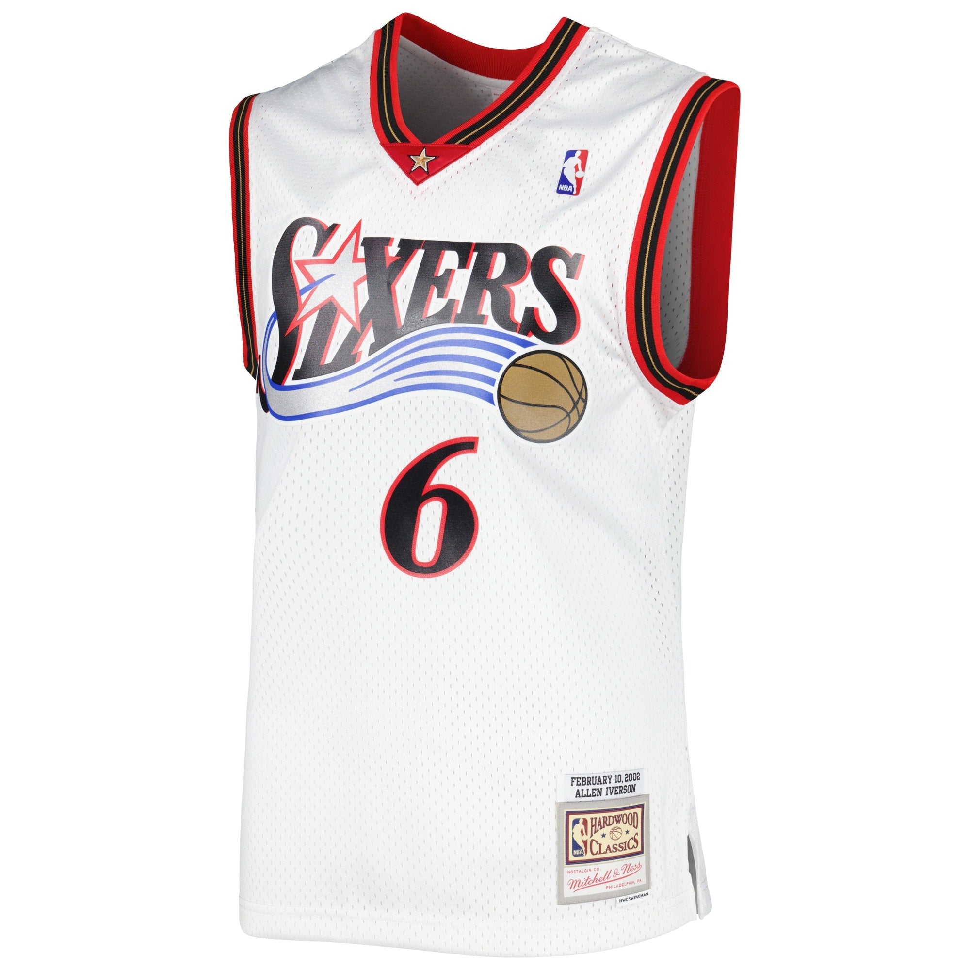 Men's Mitchell & Ness Allen Iverson White Philadelphia 76ers 2002/03 Hardwood Classics Swingman Jersey - White - image 3