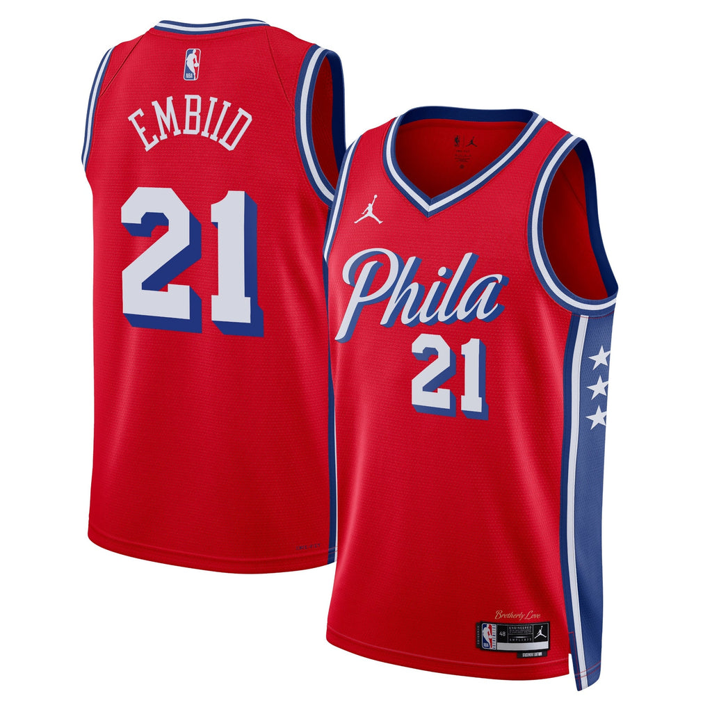 Philadelphia 76ers Jordan Statement Edition Swingman Jersey - Red - Joel Embiid - Unisex - Red - image 1