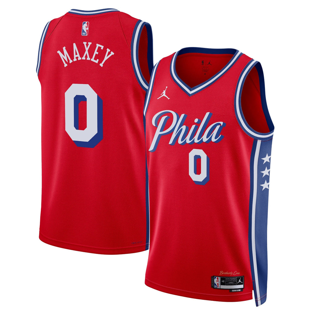 Philadelphia 76ers Jordan Statement Edition Swingman Jersey - Red - Tyrese Maxey - Unisex - Red - image 1