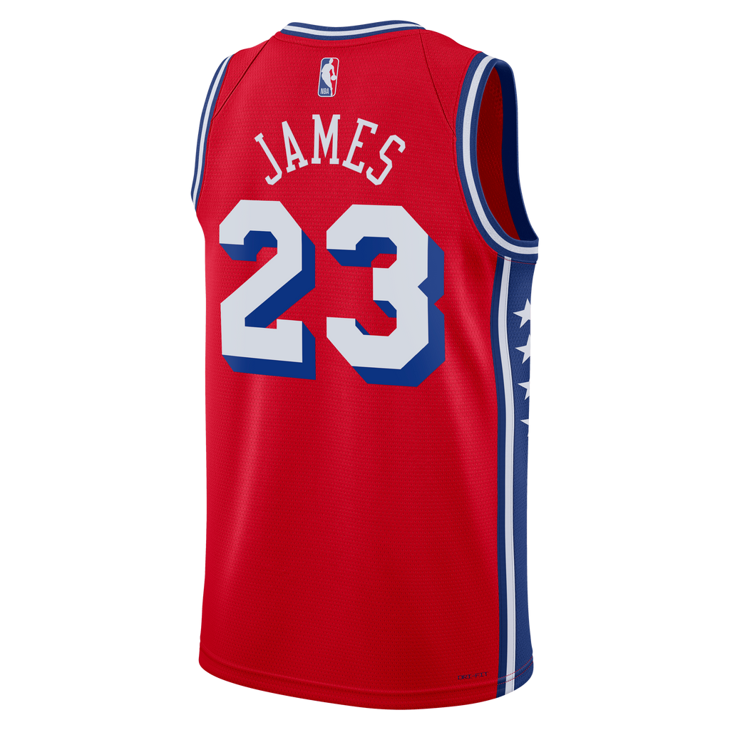 Philadelphia 76ers Jordan Brand Statement Edition Swingman Jersey - Red - Lebron James - Unisex - Red - image 4
