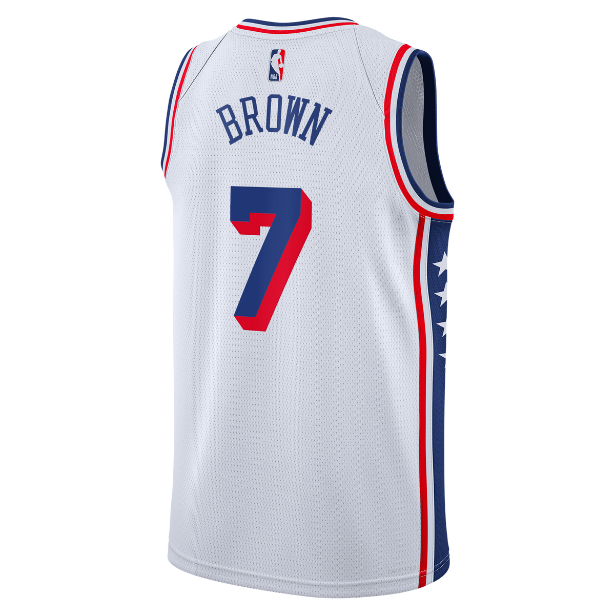 Philadelphia 76ers Nike Association Edition Swingman Jersey - White - Jaylen Brown - Youth - White - image 4
