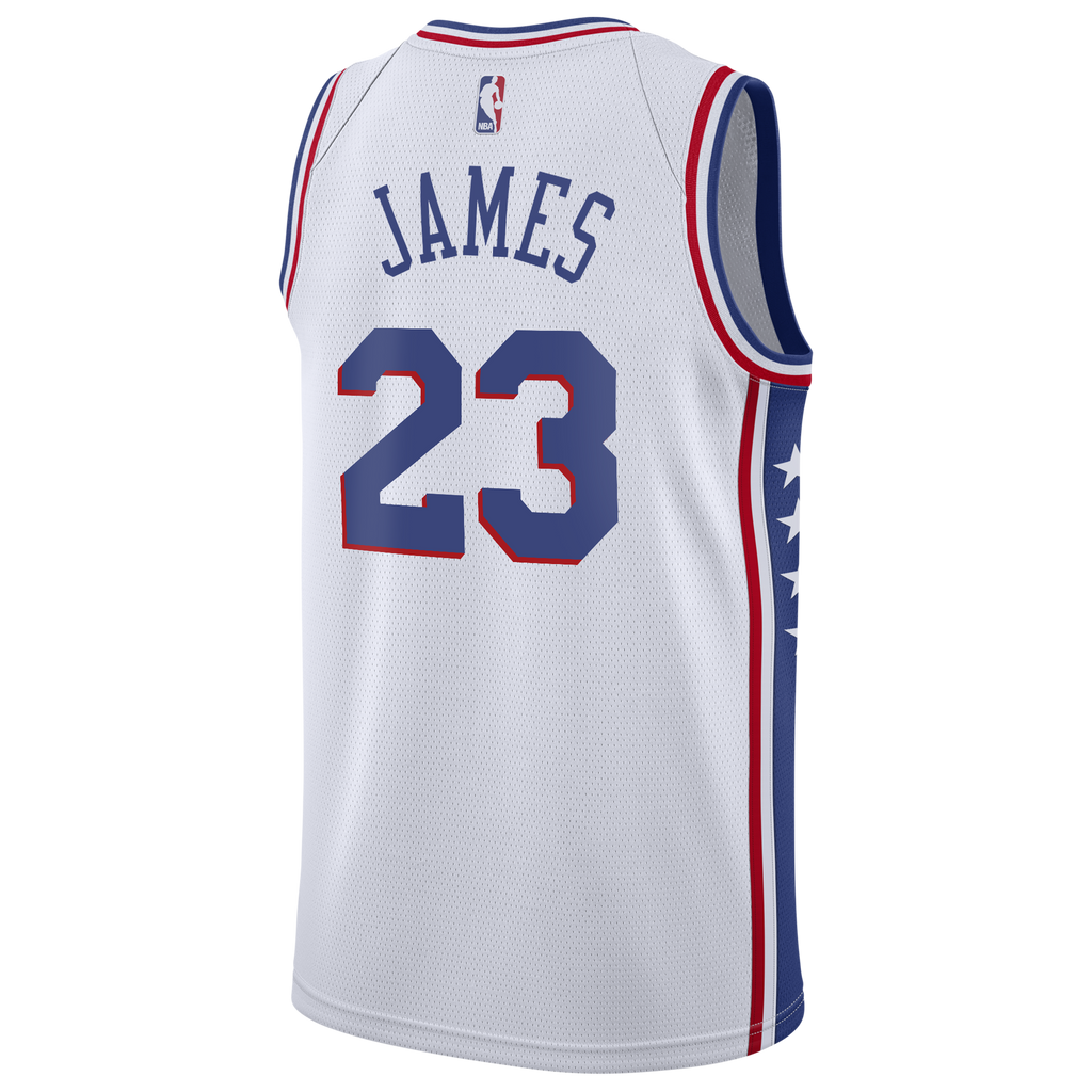 Philadelphia 76ers Nike Association Edition Swingman Jersey - White - Lebron James - Youth - White - image 4