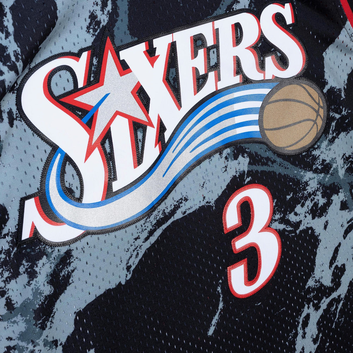 Philadelphia 76ers Mitchell & Ness Allen Iverson 2000 Team Marble Swingman Jersey - Black - Black - image 5