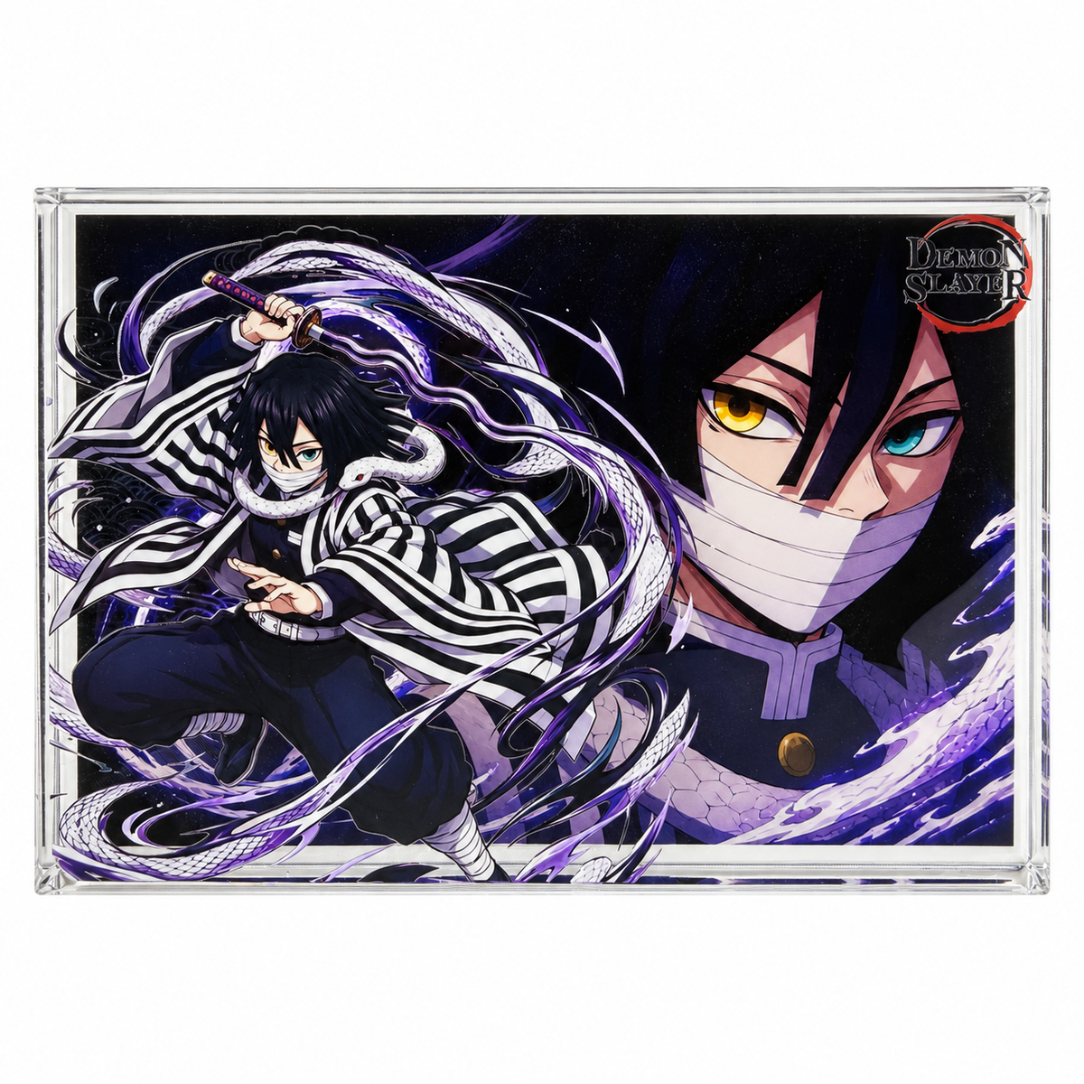 Demon Slayer Obanai Iguro Acrylic Crystal Card Brick
