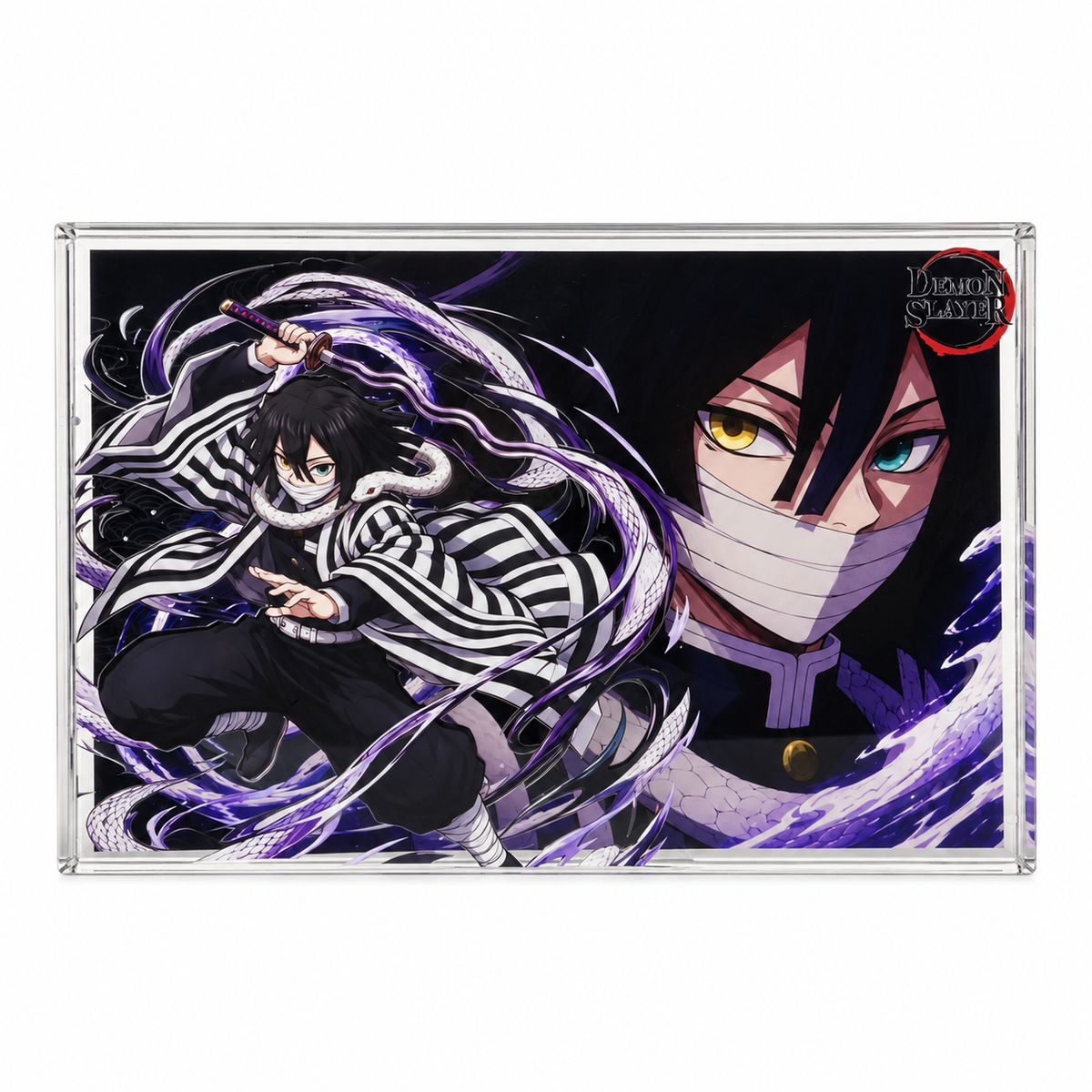 Demon Slayer Obanai Iguro Acrylic Crystal Card Brick