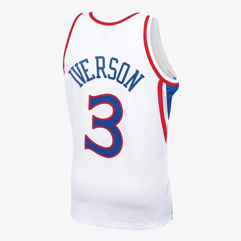Philadelphia 76ers Allen Iverson 1996 Swingman Jersey by Mitchell & Ness - White - Mens - White - image 3