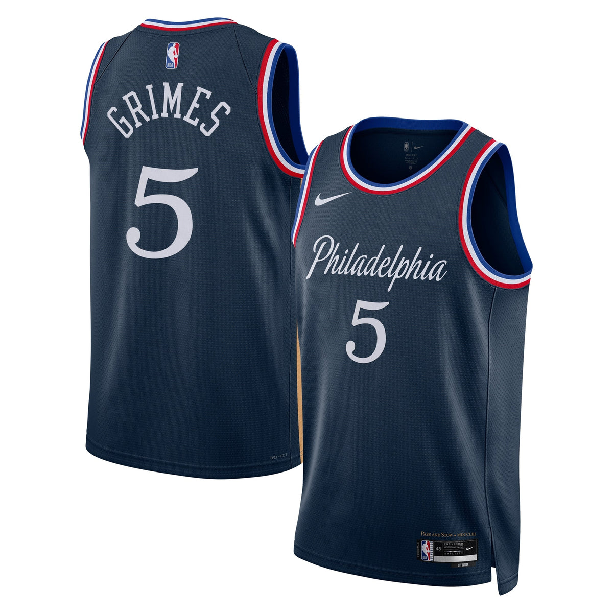 Philadelphia 76ers Nike 2025/26 City Edition Swingman Jersey - Navy - Quentin Grimes - Unisex - Navy - image 2