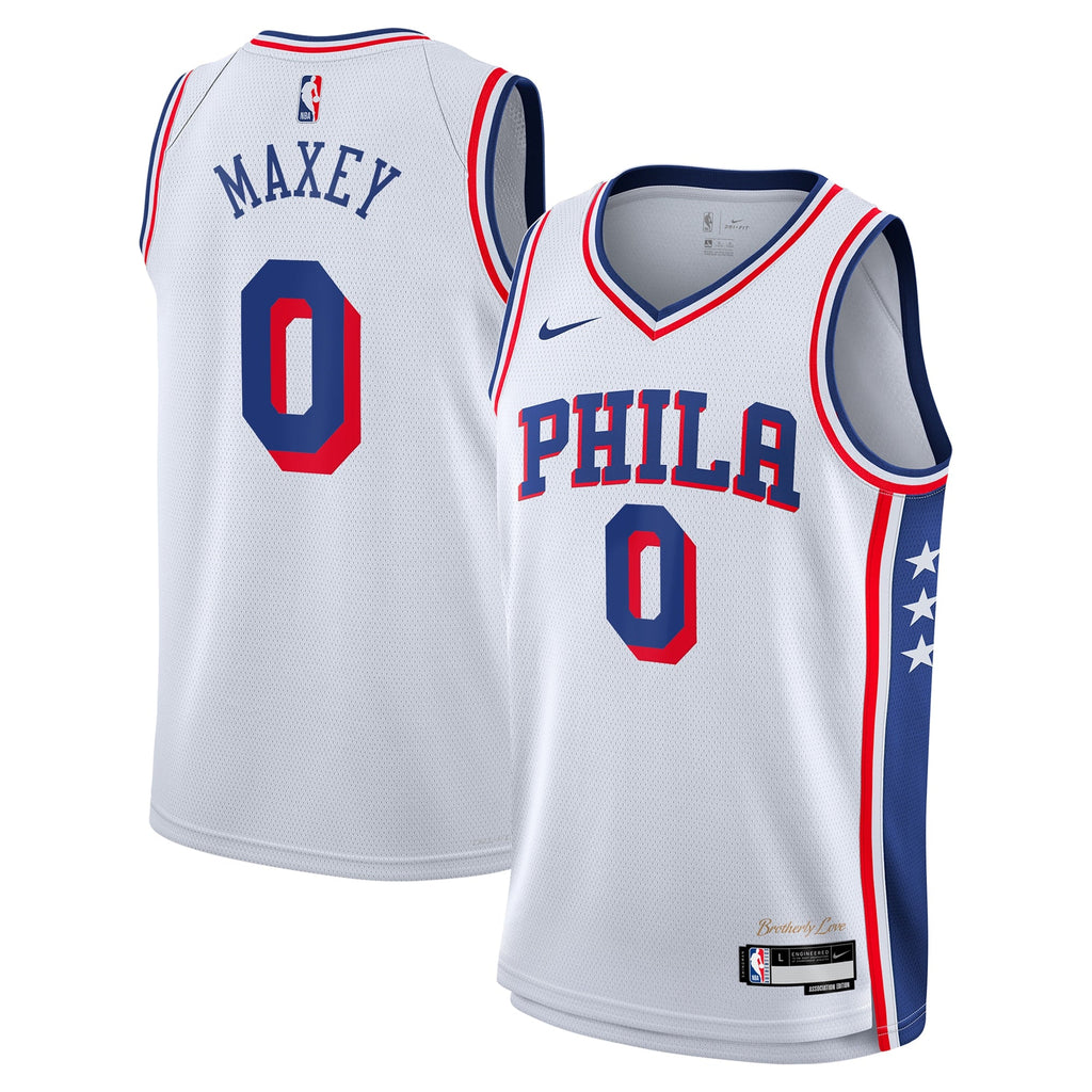 Philadelphia 76ers Nike Association Swingman Jersey - White - Tyrese Maxey - Youth - White - image 1