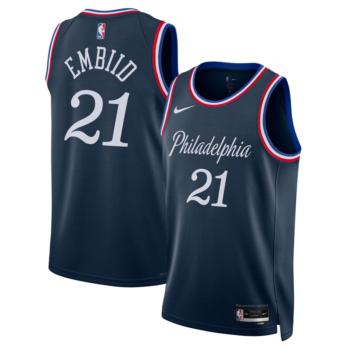 Philadelphia 76ers Nike 2025/26 City Edition Swingman Jersey - Navy - Joel Embiid - Unisex - Navy - image 2