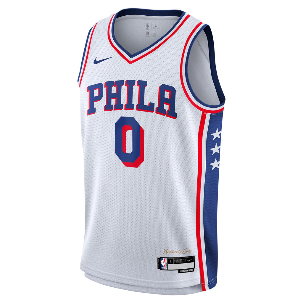 Philadelphia 76ers Nike Association Swingman Jersey - White - Tyrese Maxey - Youth - White - image 3