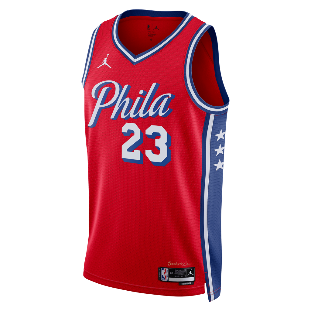 Philadelphia 76ers Jordan Brand Statement Edition Swingman Jersey - Red - Lebron James - Unisex - Red - image 3