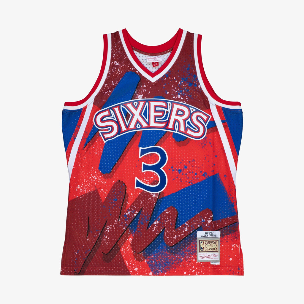 Philadelphia 76ers Mitchell & Ness Allen Iverson 1996 Hyper Hoops Swingman Jersey - Scarlet - Scarlet - image 3