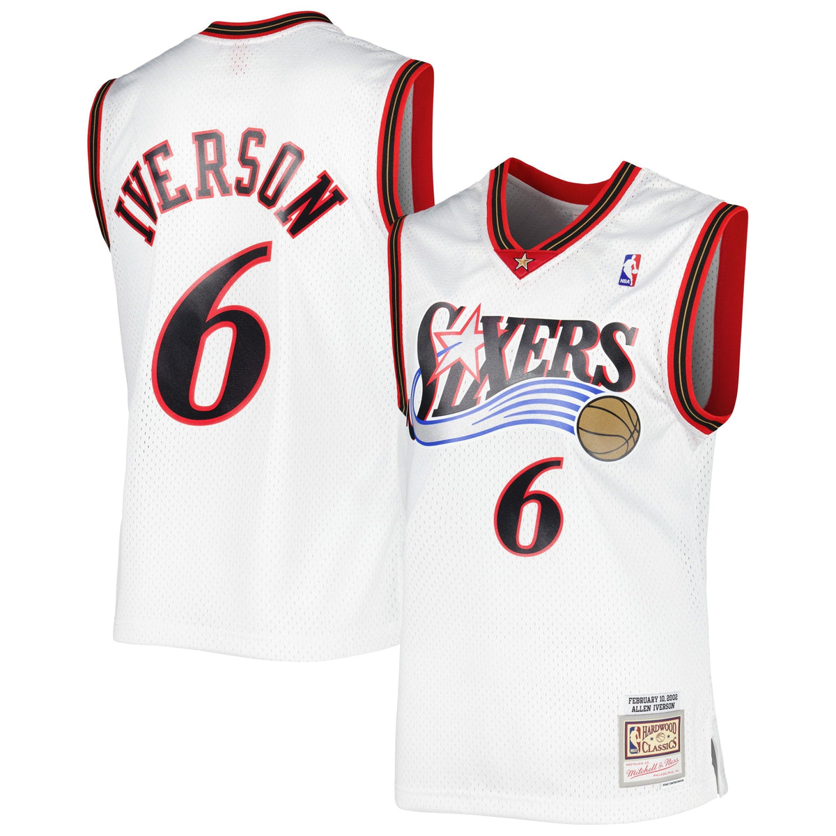Men's Mitchell & Ness Allen Iverson White Philadelphia 76ers 2002/03 Hardwood Classics Swingman Jersey - White - image 2