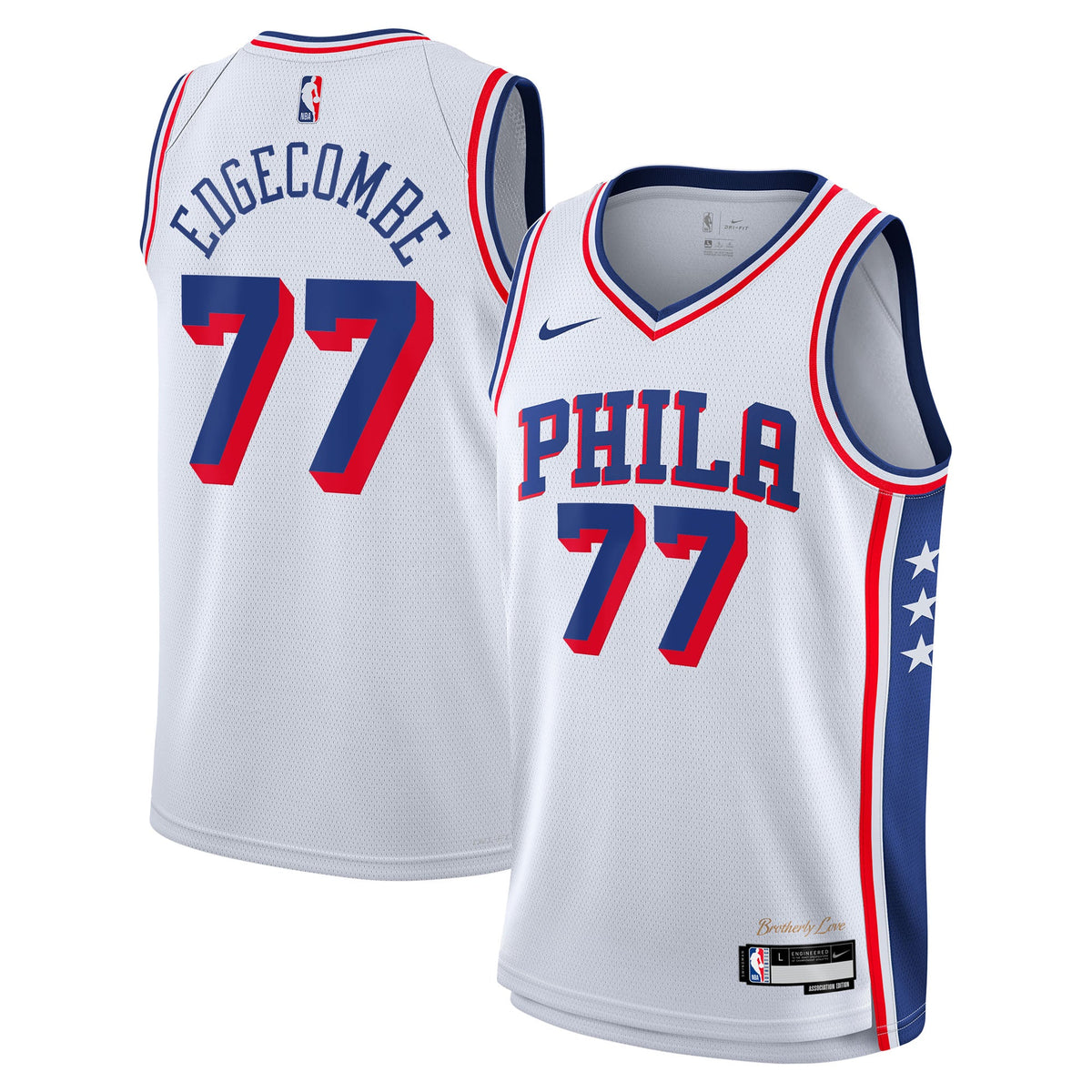 Philadelphia 76ers Nike Association Edition Swingman Jersey - White - VJ Edgecombe - Youth - White - image 1