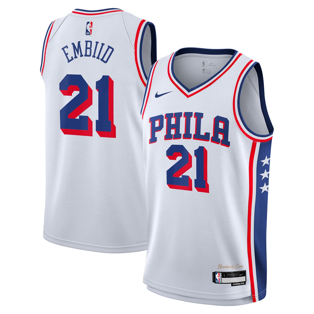 Philadelphia 76ers Nike Association Edition Swingman Jersey - White - Joel Embiid - Youth - White - image 1