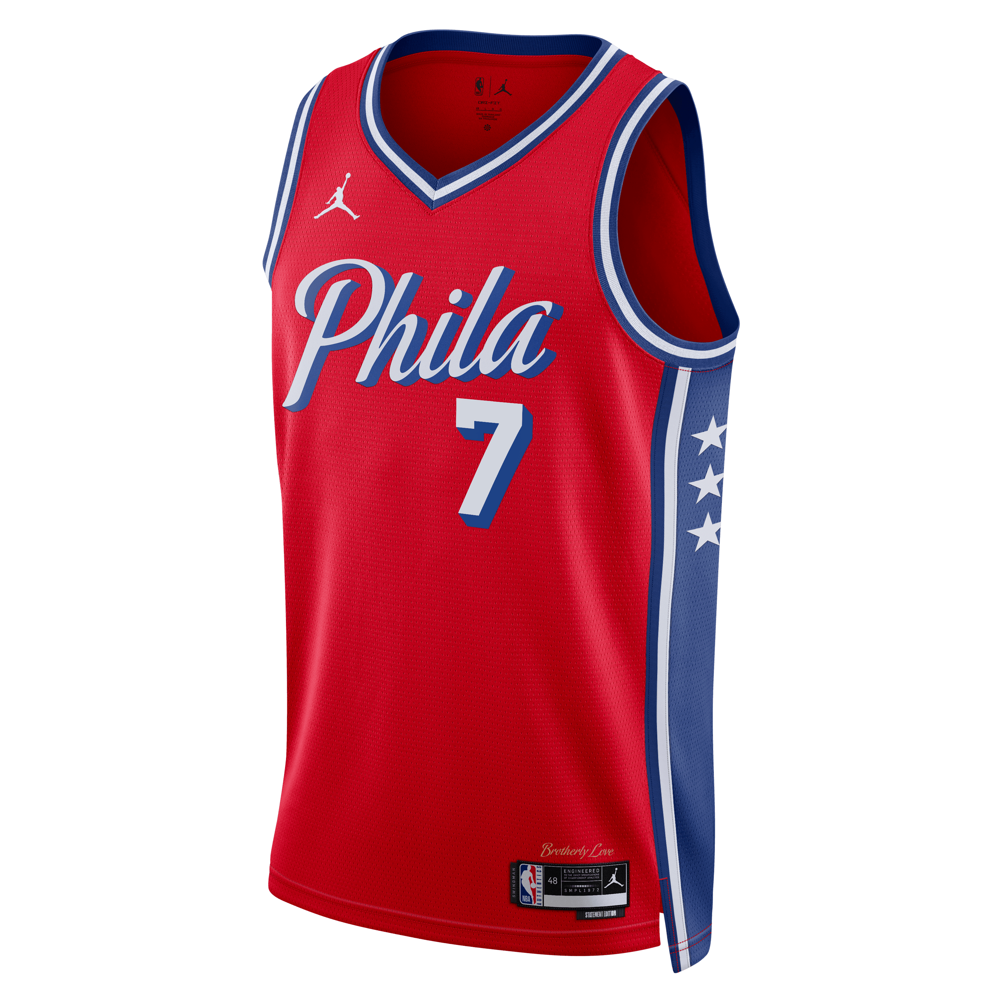 Philadelphia 76ers Jordan Brand Statement Edition Swingman Jersey - Red - Jaylen Brown - Unisex - Red - image 3