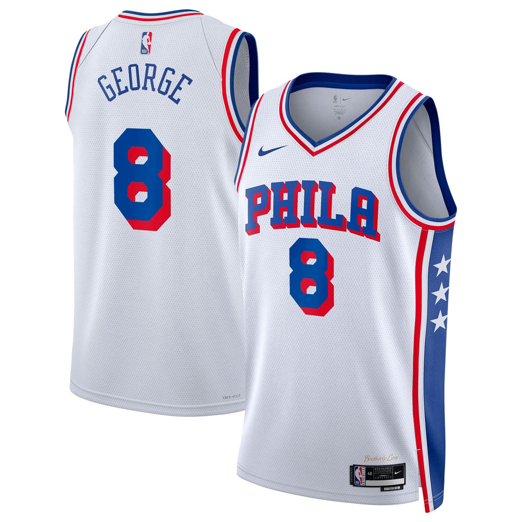 Philadelphia 76ers Nike Association Edition Swingman Jersey - White - Paul George - Unisex - White - image 2